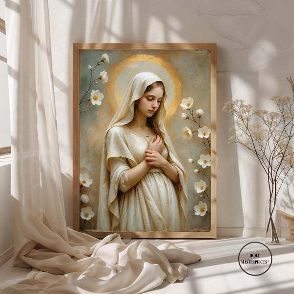Early Spring Mary Print | Virgin Mary Wall Decor (Digital Download)