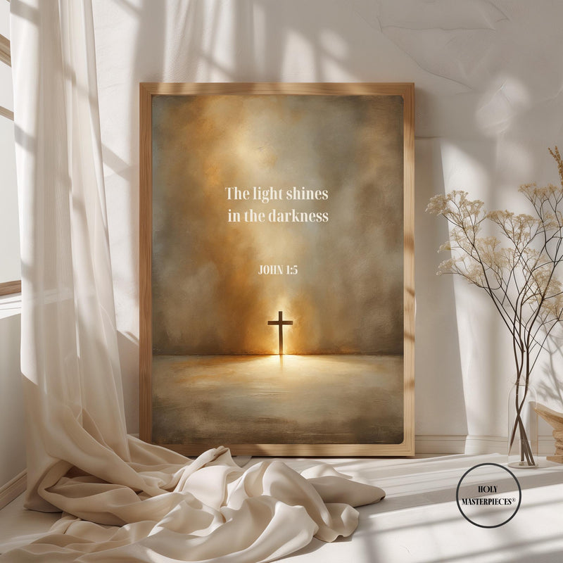 A Luz Resplandece nas Trevas - Arte de Parede Cristã (Download Digital)
