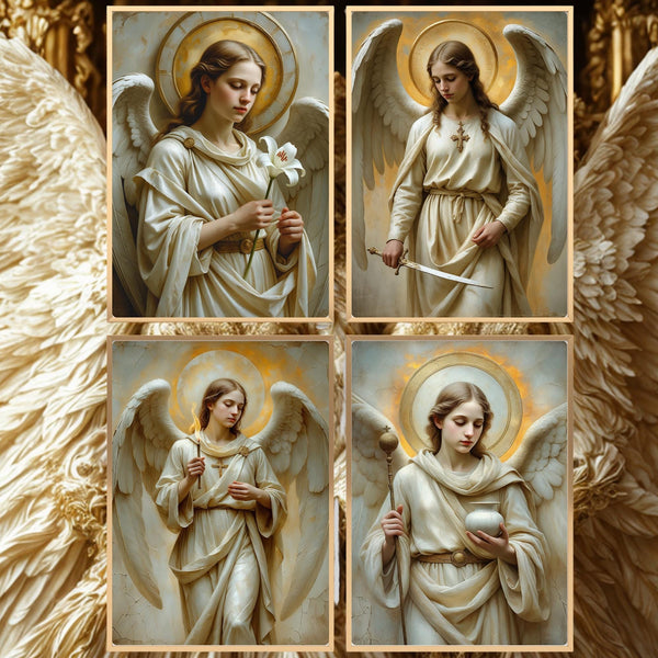 Four Archangels Bundle Print Set | Christian Art Wall Decor (Digital Download)