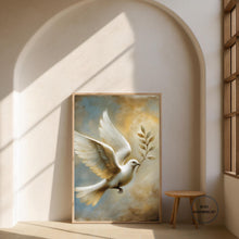 Dove with Olive Branch Print | Christian Art Wall Decor (Digital Download)