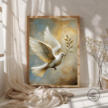 Dove with Olive Branch Print | Christian Art Wall Decor (Digital Download)