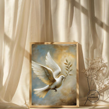 Dove with Olive Branch Print | Christian Art Wall Decor (Digital Download)